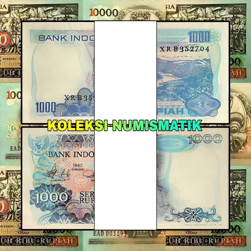 1 GEPOK SOUVENIR UANG KERTAS KUNO INDONESIA 1000 RUPIAH DOKTER SOETOMO 1980