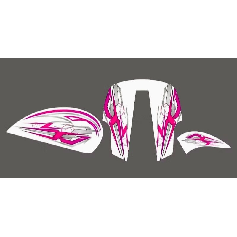 STRIPING STICKER TRANSPARAN MOTOR VESPA MATIC SPRINT DESIGN ROBOTIK BENING CUSTOM