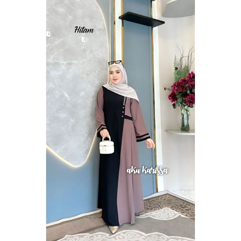 GAMIS ORI AKU KARISSA TERBARU 2025 QIONA aku karissa original terbaru model baju wanita murah muslim