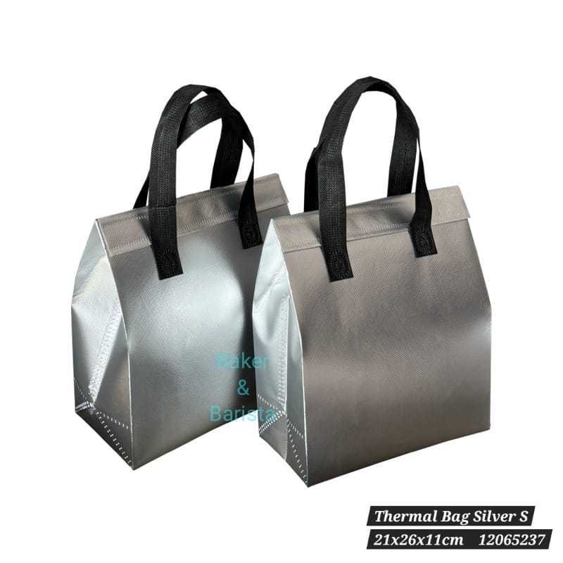 Thermal Bag Silver / Cooler Bag / Packaging hampers Gift Bag Aesthetic Cantik