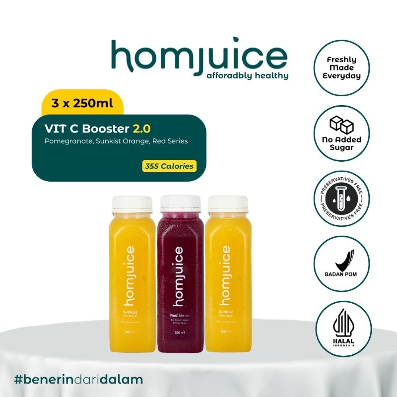 

Homjuice - VIT C Booster Set 2.0 3×250 ml (Cold-Pressed Juice/Jus/Detox)