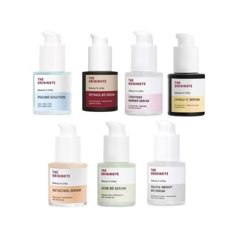 THE ORIGINOTE SERUM BRIGHT B3 SERUM, ACNE B5 SERUM, CERATIDES SERUM, HYDRATING PEELING SOLUTION SERU