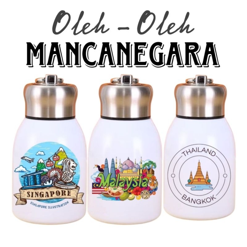 Mug tumbler termos mini tahan panas dan dingin souvenir hampers oleh oleh singapore malaysia kuala l