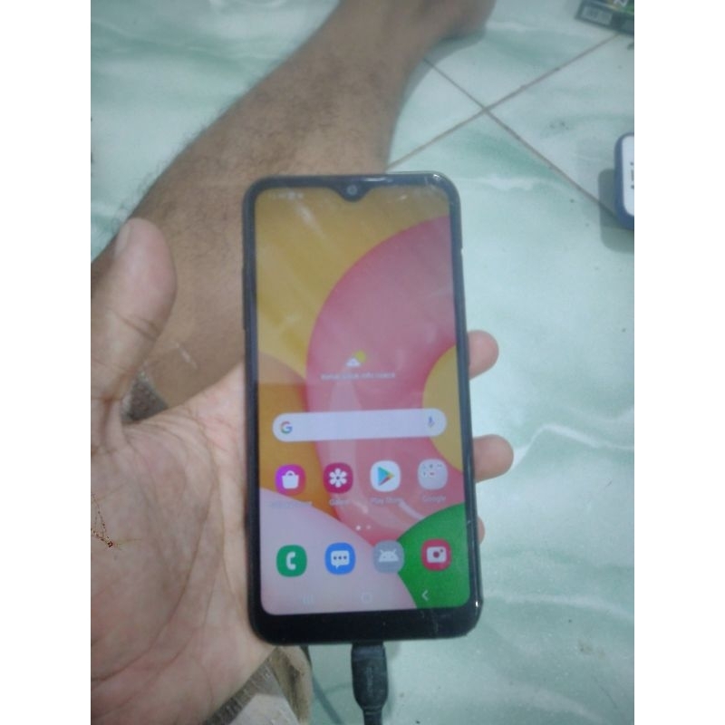 hp Samsung A01 minus tce pecah sentuh aman joss ori