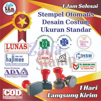 

Stempel Otomatis / Flas Ukuran Standar Desain Costum