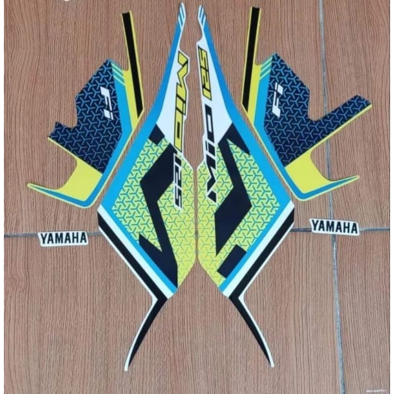 Striping Stiker Les Bodi Standart Motor Yamaha Mio m3 125Fi Th 2022 Warna putih kuning