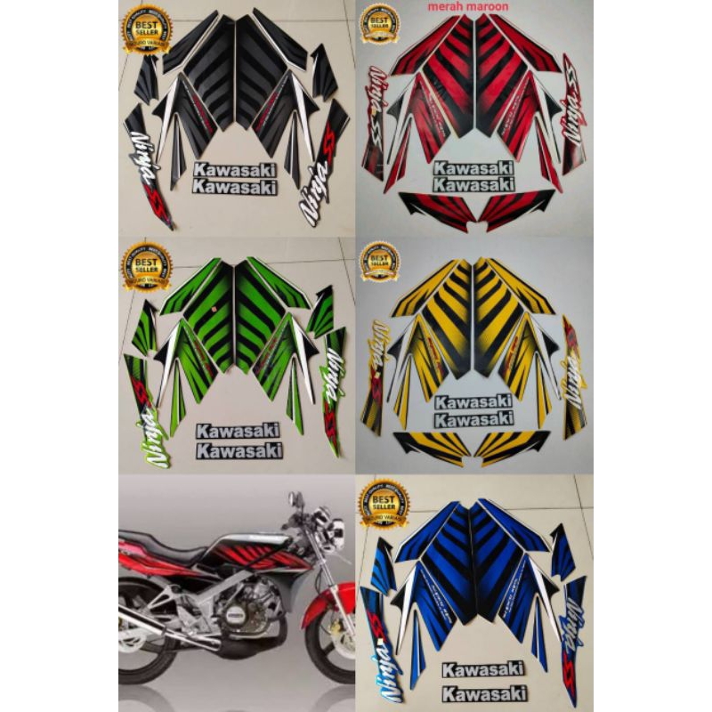 STIKER STRIPING STICKER STANDAR ORI MOTOR KAWASAKI NINJA SS ZEBRA 2014 2015 MERAH KUNING BIRU HIJAU 