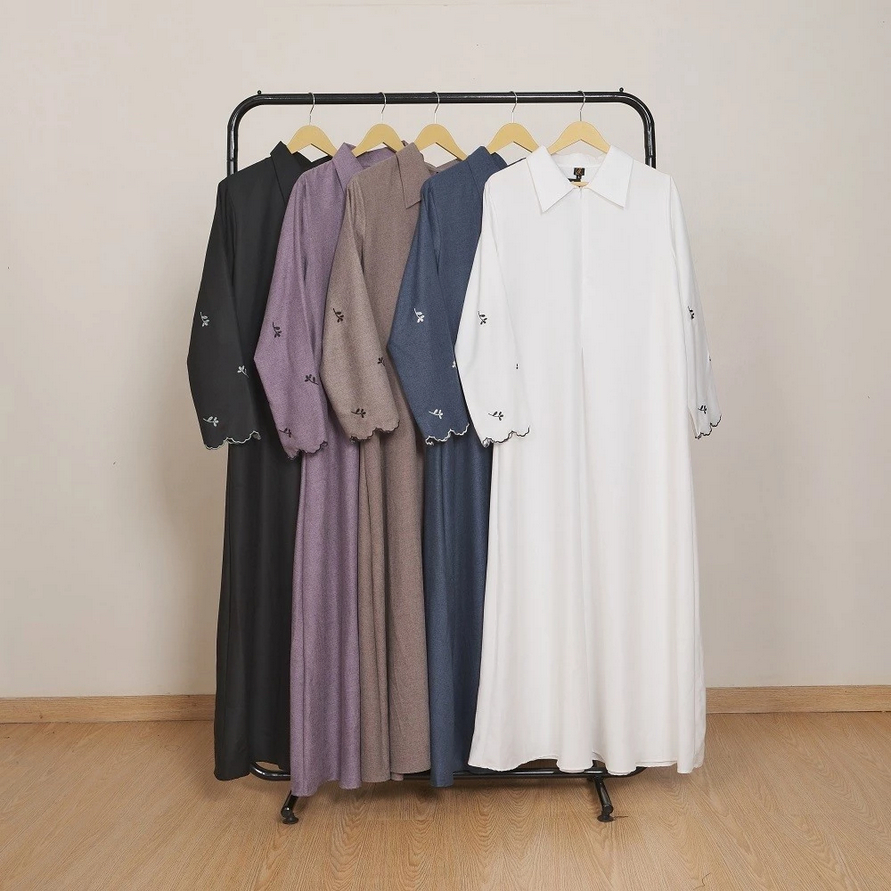 Le Khari Renata Gamis Bordir Gamis Katun Madinah Gamis Busui Size S - XL