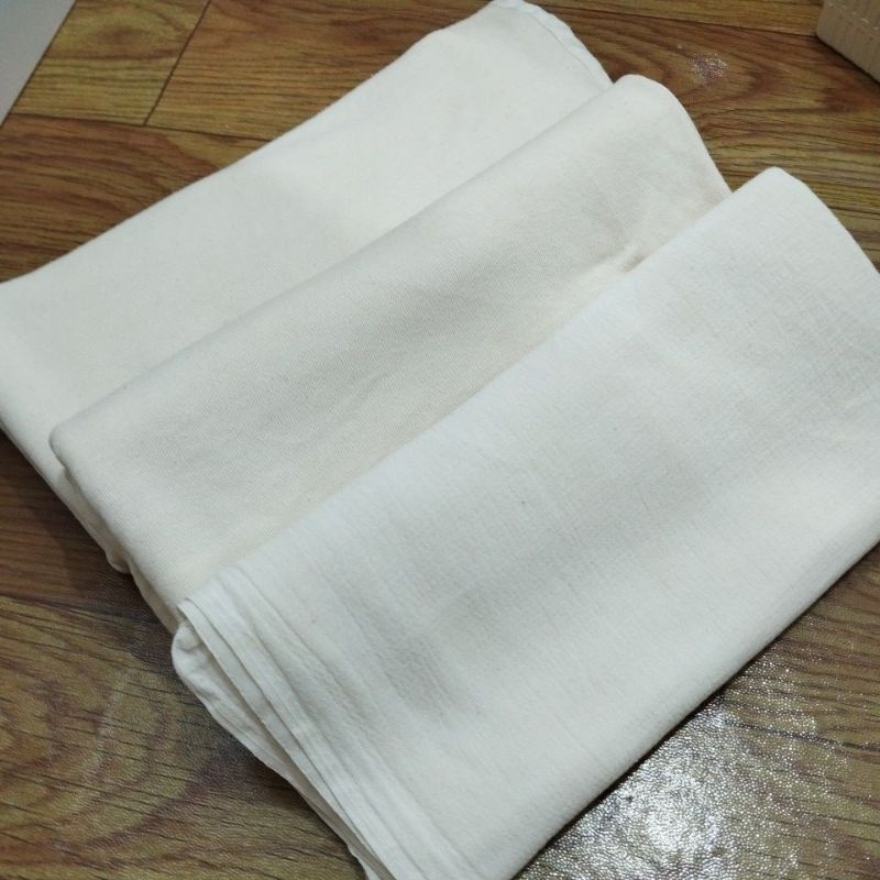 preloved 3pcs bedong putih polos bersih / monja perlengkapan baby