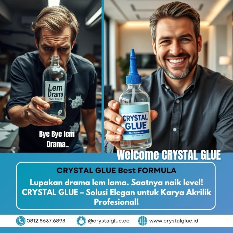 

Baru Lem Akrilik Type High 70Ml+Suntikan, Lem Acrylic Bening, Crystal Glue High