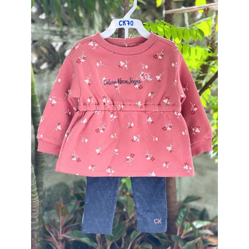 Calvin Klein Jeans set anak pink navy 1 tahun