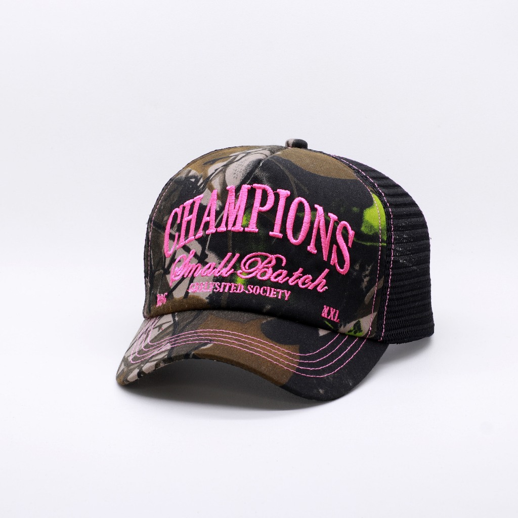 TOPI JARING TRUCKER HAT BAHAN TWILL ARMY LIDAH PENDEK GRELYSITED CHAMPIONS