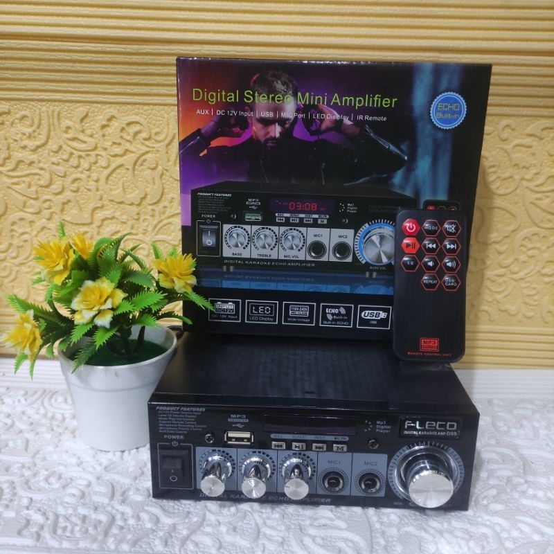 Power Amplifier Mini Digital Stereo FLECO D-09 BT/USB/AUX/RADIO