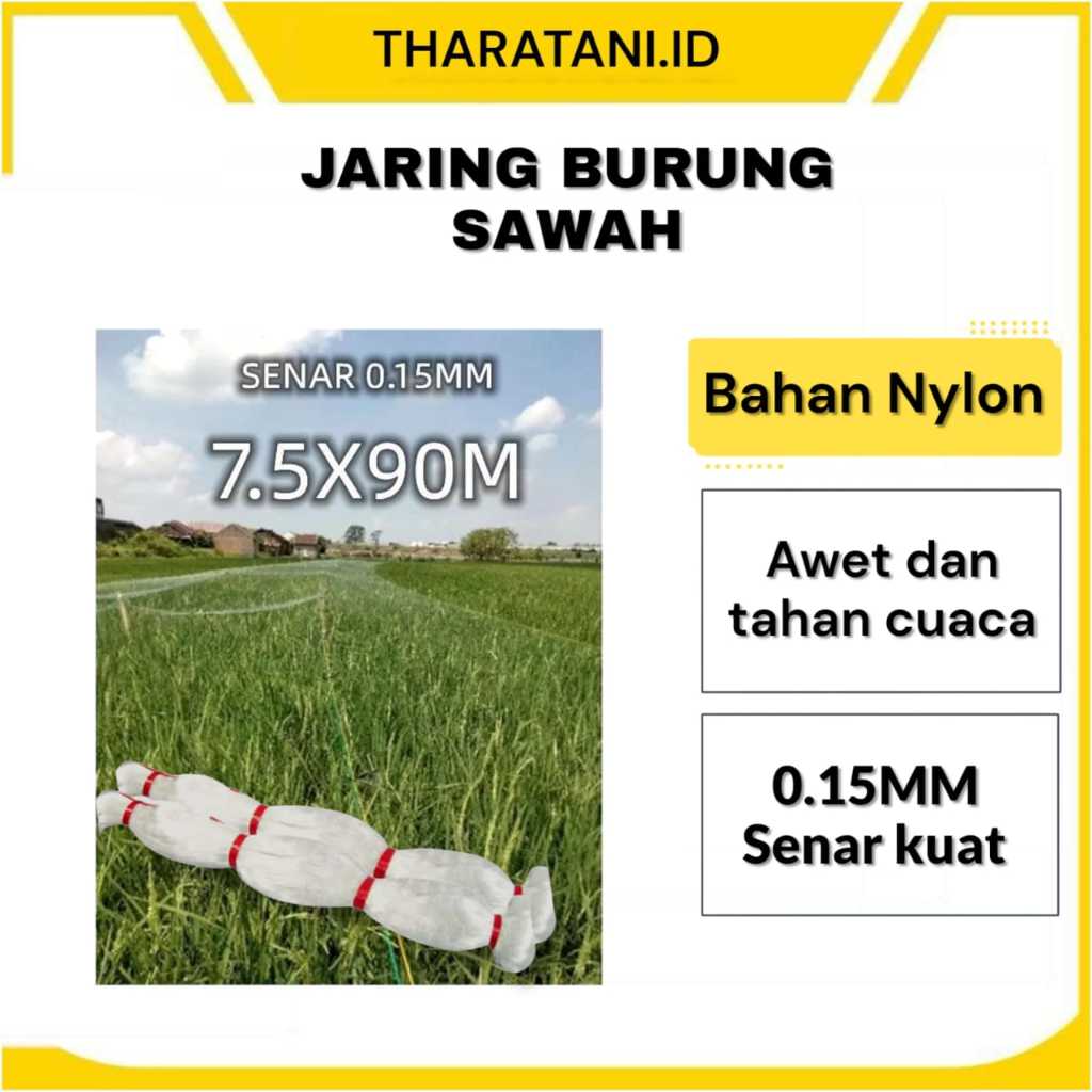 Jaring Sawah/Jaring Burung Emprit 0,15 Lebar 7 Meter Panjang 91 Meter