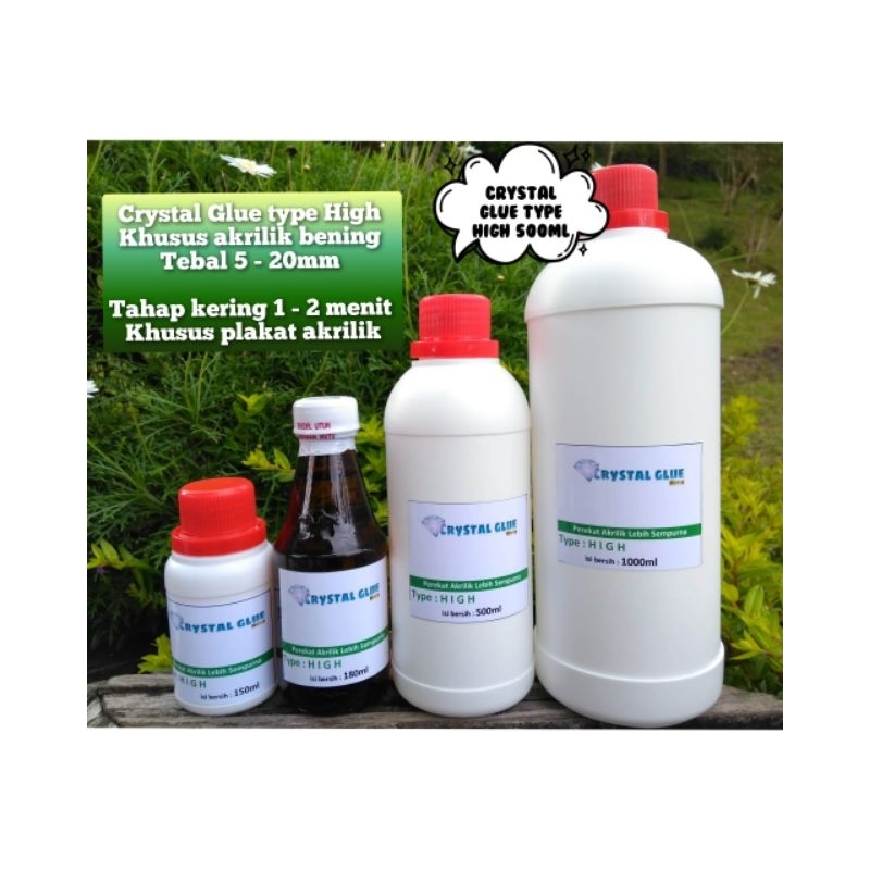 

Baru Lem Akrilik Crystal Glue Type High 500Ml+Suntikan, Lem Acrylic Bening Type High 500Ml
