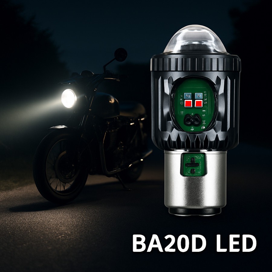 Bola Lampu Led Depan Utama Mini Projie Terang Laser H4 Ba20d Universal Mobil Motor 12volt 24volt