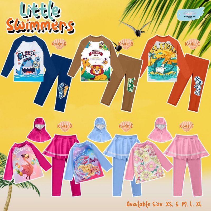 [ LITTLE SWIMMERS BOY & GIRL ] By LITTLE ANGEL baju renang anak samarinda  toko baju renang panjang 