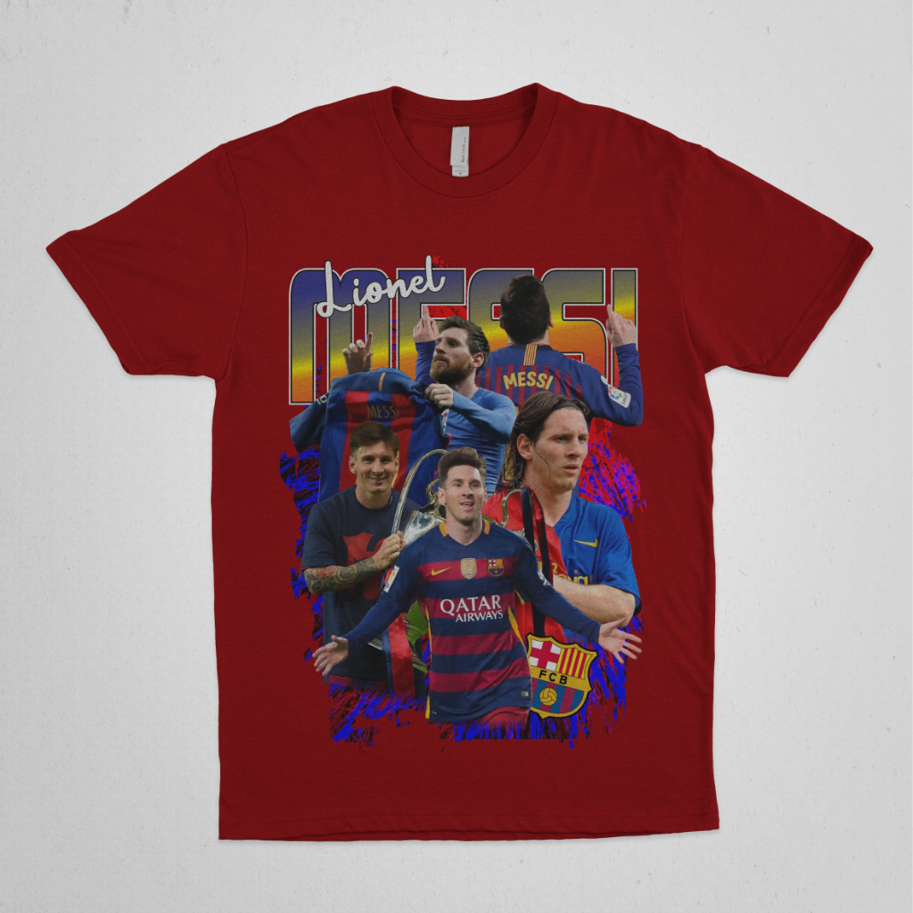 T-SHIRT MESSI // KAOS MESSI // LIONEL MESSI // KAOS VINTAGE MESSI // BARCELONA // 003