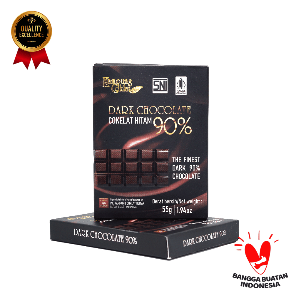 

COKELAT BAR DARK 90% 55 GRAM - KAMPUNG COKLAT