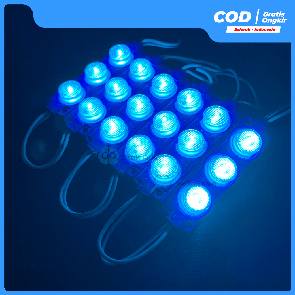 Paket Lampu Led 3 Mata+Modul Blitz Kedip Pesawat 12V/24V Lampu Kolong Variasi Motor Mobil Truk Bus