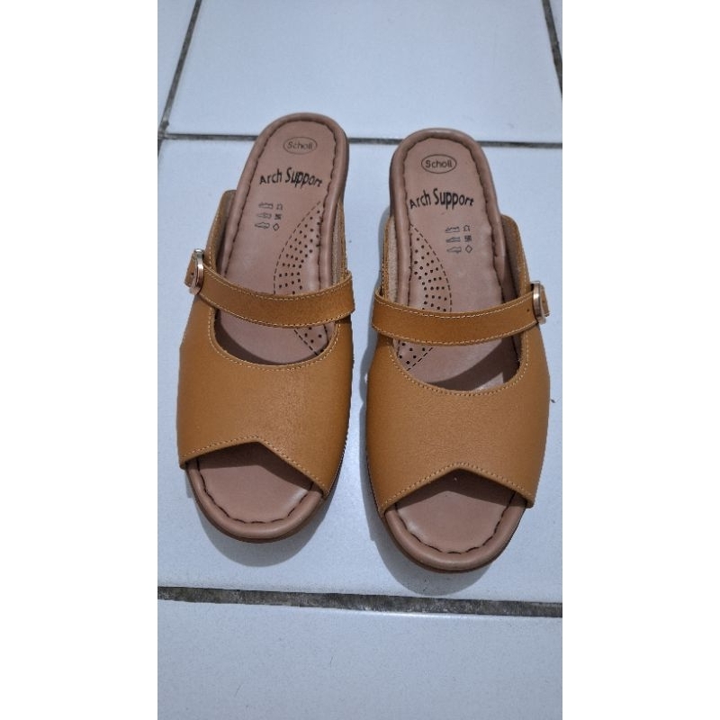 SCHOLL SANDAL WANITA ORI , FLAT SHOES ASLI
