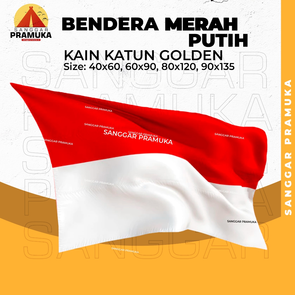 Bendera Merah Putih / Bendera Merah Putih Kain Katun / Bendera Merah Putih Golden / Bendera Merah Pu