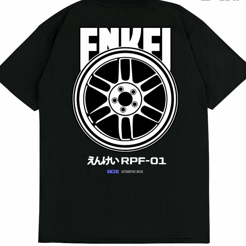 SAKAZUKI Kaos Baju Distro Unisex Gambar Mobil VELG PELEK ENKEI RPF01 Otomotif Original JDM LBWK