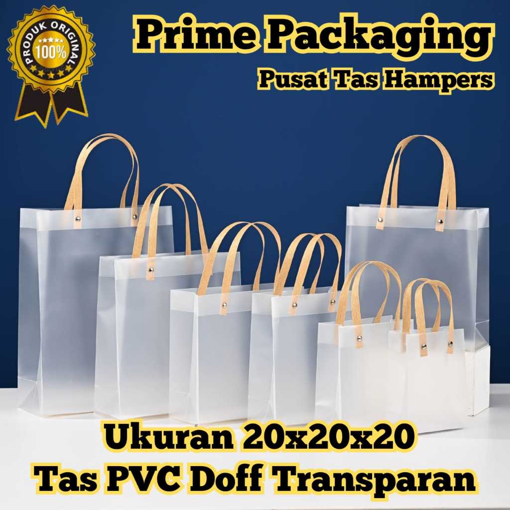 

[ GROSIR PER 10 PCS ] Goodie Bag Doff 20x20x20 PVC Transparan / Tas Hampers Lebaran Imlek Natal Kado