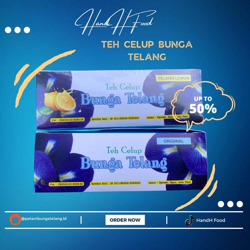 Teh Celup Bunga Telang Varian Original dan Telang Lemon