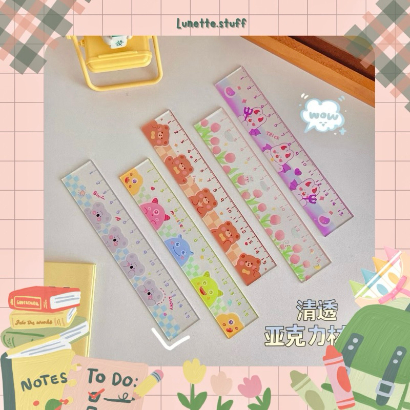 

Penggaris Bening Karakter Lucu 15cm Aesthetic