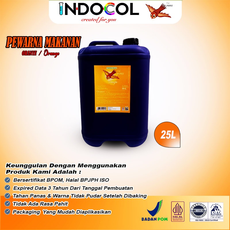 

PEWARNA CAIR ORANYE CAP PIPIT (25 LITER)