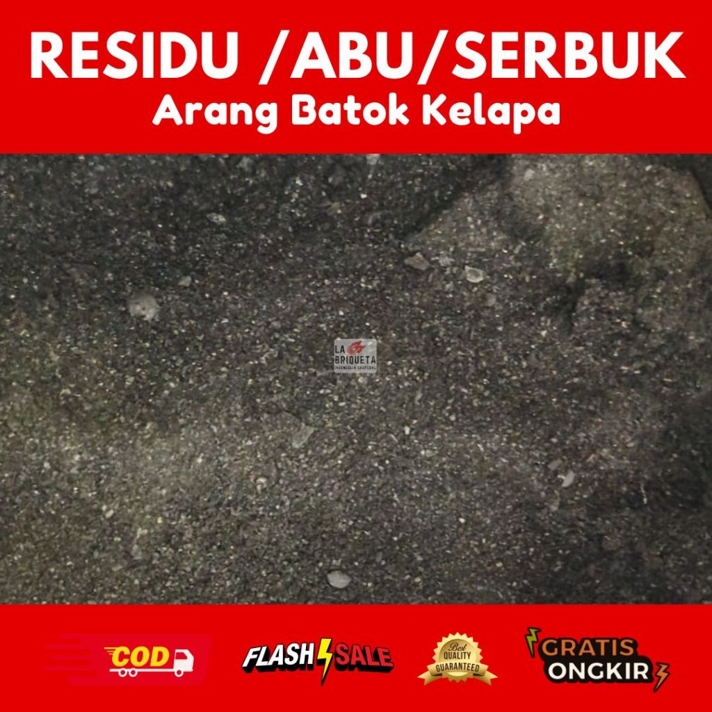 Abu Arang Batok Tempurung Kelapa | Residu Arang Batok | Coconut Shell Powder 1 KG (Pupuk Organik)