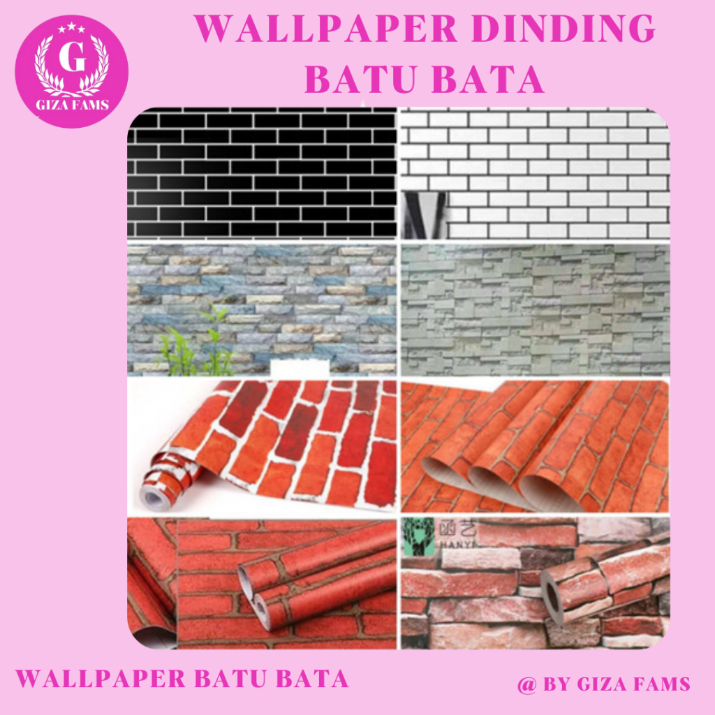 Wallpaper Dinding Kamar Tidur Motif Batu Bata Walpaper Dinding Bata merah Walpeper Dinding Batu Alam