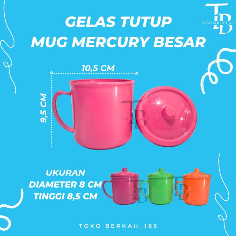 (ISI 1 PCS) GELAS TUTUP PLASTIK MINI DAN BESAR / GELAS TUTUP PLASTIK TEBAL / MUG MERCURY / GELAS PLA