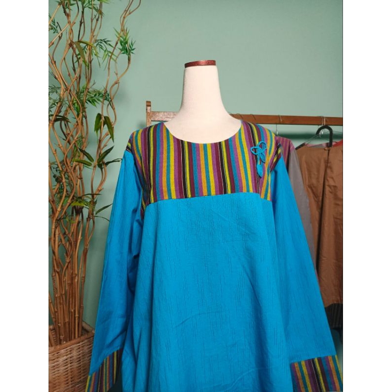 Tunik Lurik Kombinasi Lurik Udan Riris Pakaian Wanita