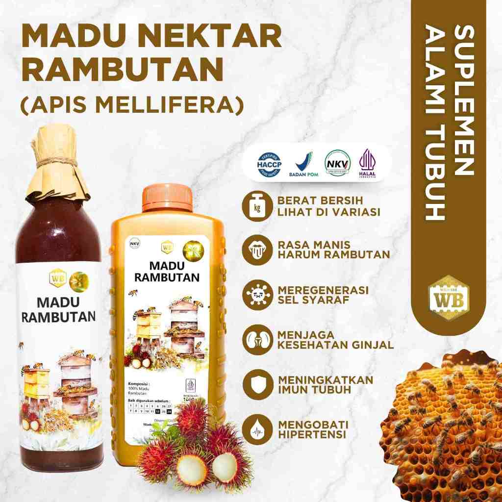 

WB Wild Bee - Madu Rambutan / Lebah Apis Melifera - Wild Bee - Beli 10 Gratis 1