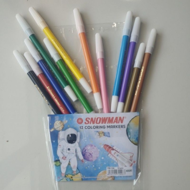 

spidol warna snowman / spidol warna isi 12pcs / spidol mewarnai
