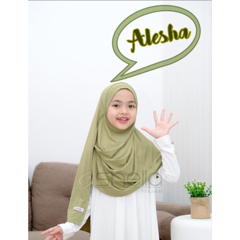Shella Alesha / hijab anak/ pashmina instan anak / jilbab anak / pashmina Jersey /pashmina anak