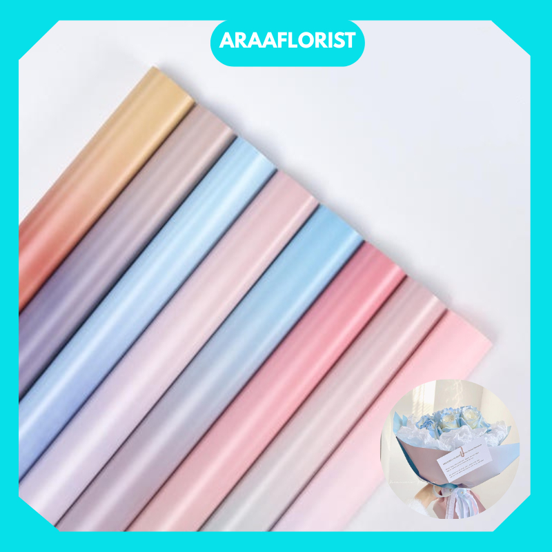 

KB034 KERTAS BUKET BUNGA/ FLOWERS WRAPPING RAINBOW WATERPROOF GRADIENT CELLOPHANE FLORIST