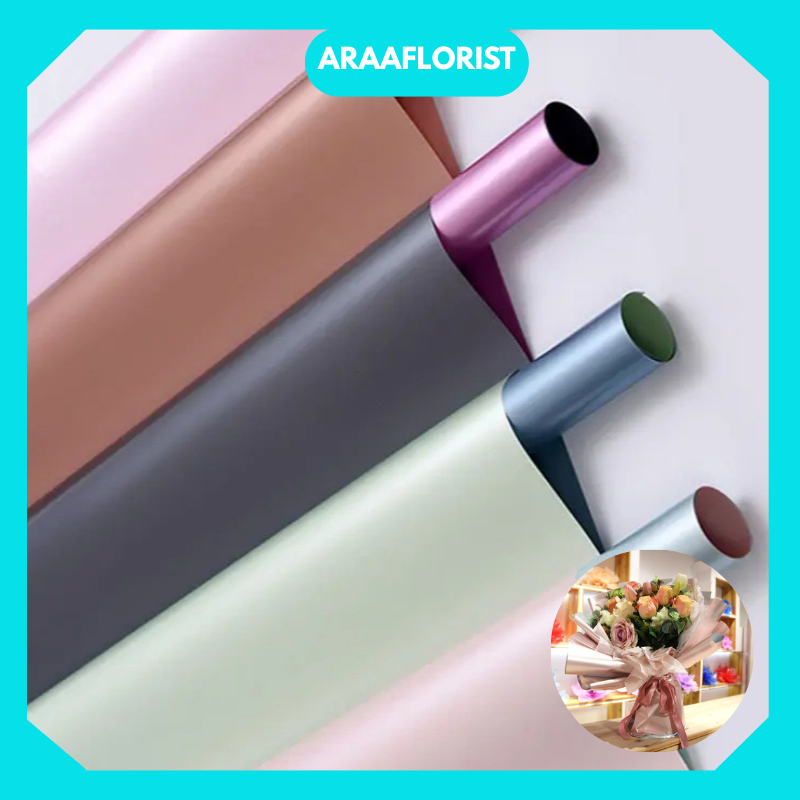 

KB044 Flower Wrapping Paper Bicollor Metalic Cellophane Florist Cantik