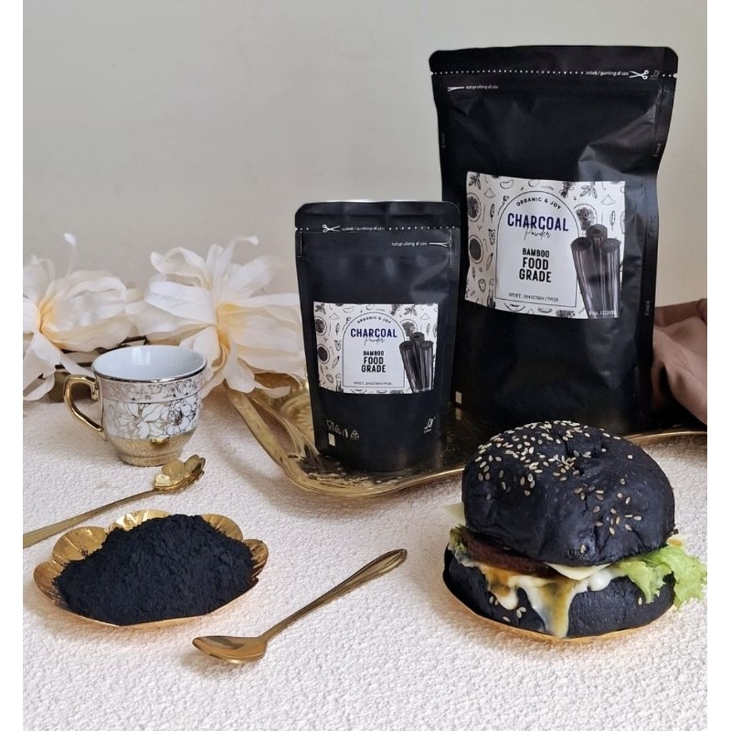 

Organic&Joy • Activated Charcoal Powder/ Bubuk Arang Bambu Aktif /Carbon Aktif (Food Grade,bisa untuk minuman/Kue/Baking/Pengobatan alami, bubuk halus mesh larut air)