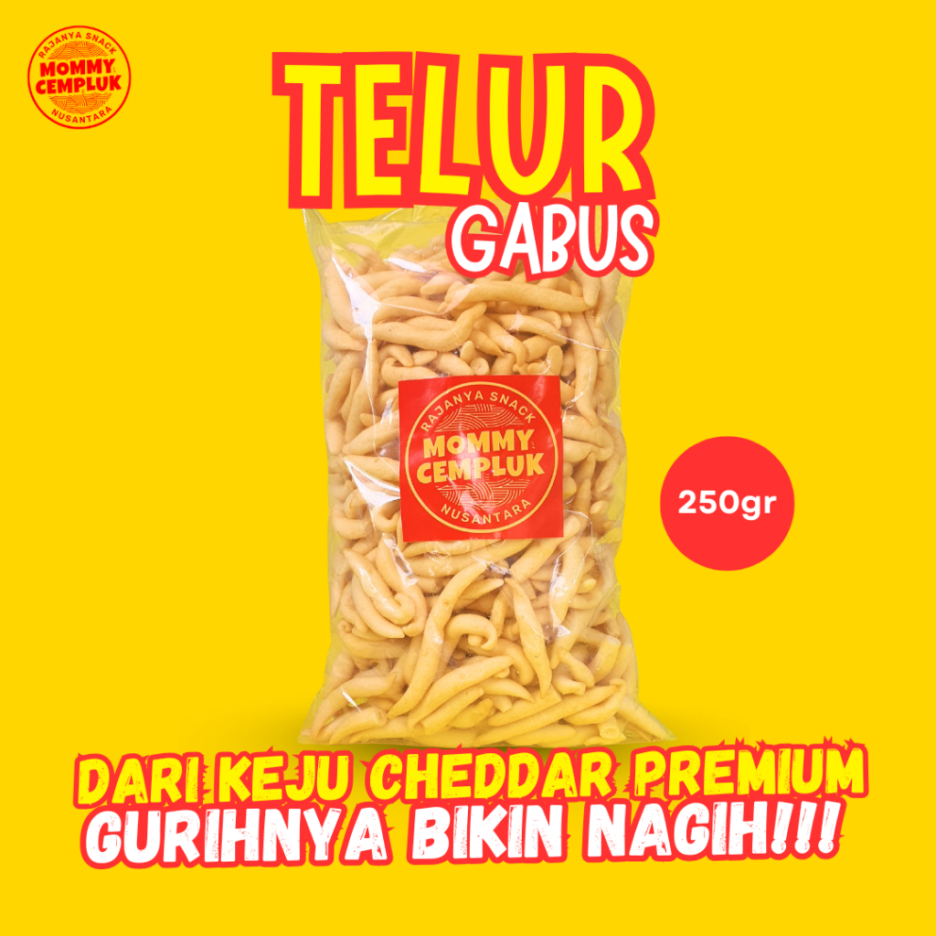

250 Gram Stik Keju Telor Gabus Keju Asin Renyah Mommy Cempluk Keju Cheese Snack Makanan Ringan