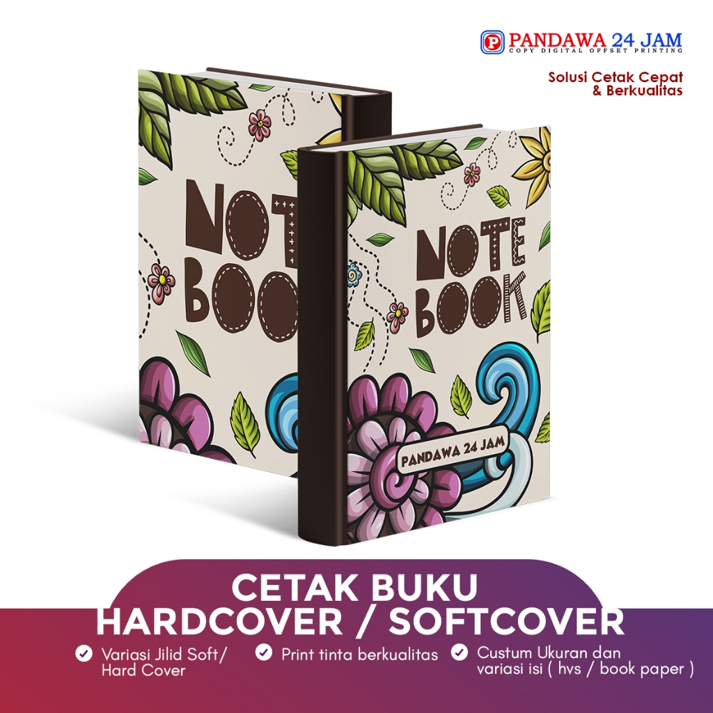 Cetak Custom Cover Buku jilid Buku  || Softcover dan Hardcover || A4 A5