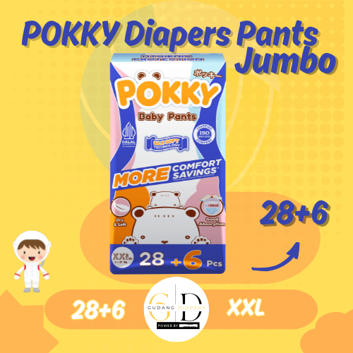 Pokky Diapers Pants Jumbo XXL28+6 / Pokky Baby Pants