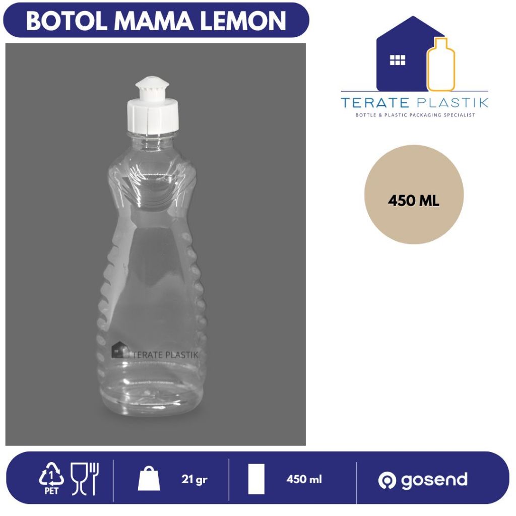 Botol Plastik Mama Lemon 450ml | 2 Varian | Terate Plastik Bandung