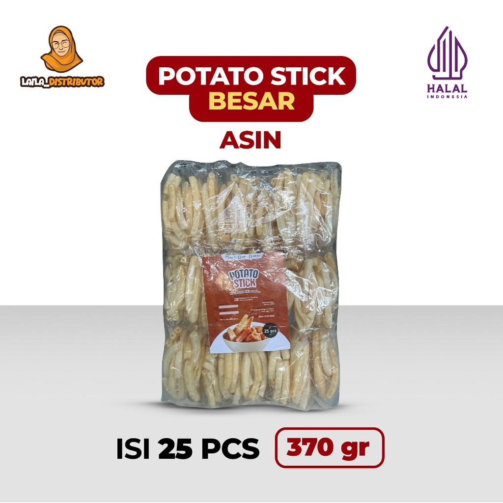 

Patato Stick Besar Asin / Isi 25 PCS 370 Gram