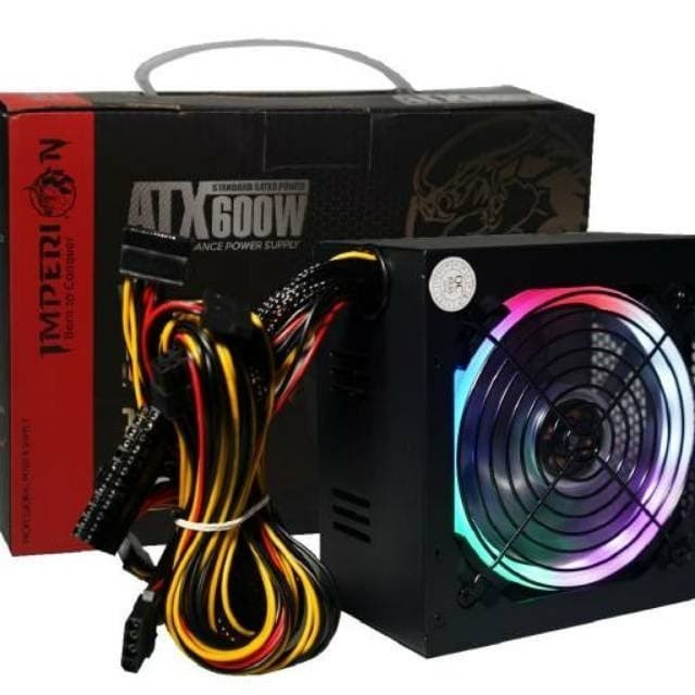 Imperion P600 Power Supply 600W/PSU 600Watt LED VGA 8Pin RGB