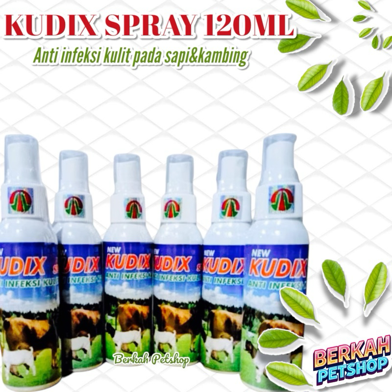 Kudix Spray 120ml Mengobati infeksi kulit seperti scabies , eksim, gatal-gatal, koreng pada sapi, ka
