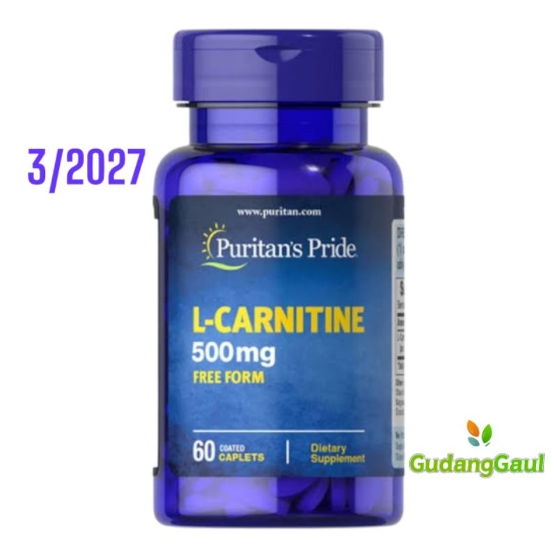 Puritan's Pride L- Carnitine 500 mg - Pembakar Lemak - USA