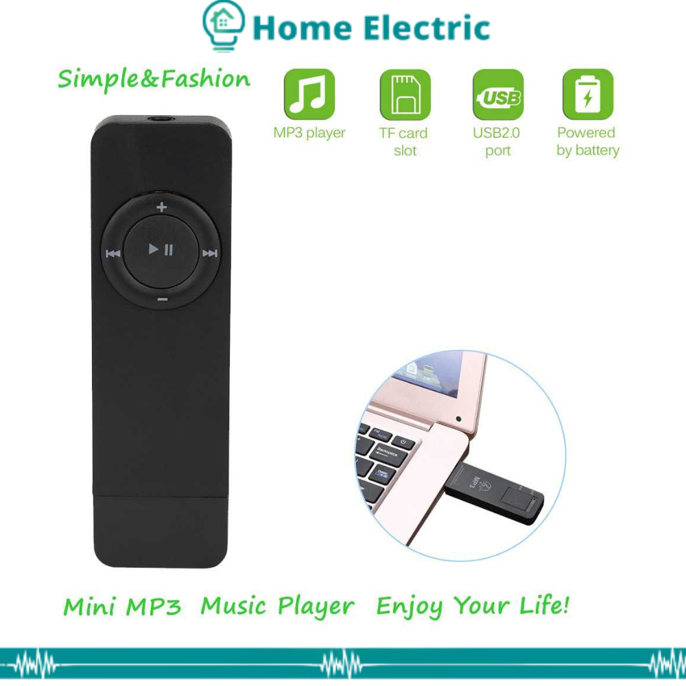 Taffstudio MP3 Player Portable Mini USB 2.0 TF Card Baterai 80 mAh Tahan 10 Jam WMA- IRS9